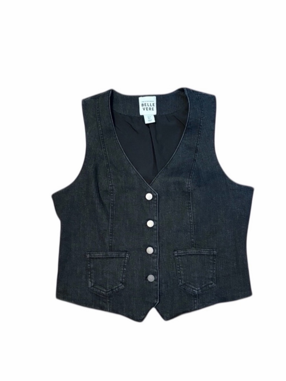 Belle Vere Women's Black Denim Vest